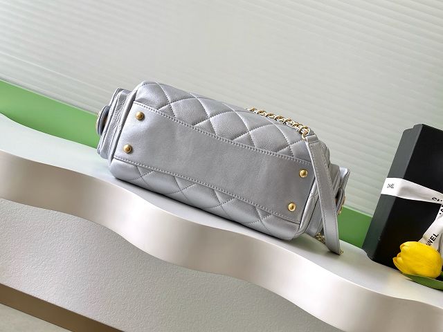 CC original lambskin small bowling bag AS5792 silver