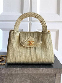 CC original straw mini shopping bag AS4416 green