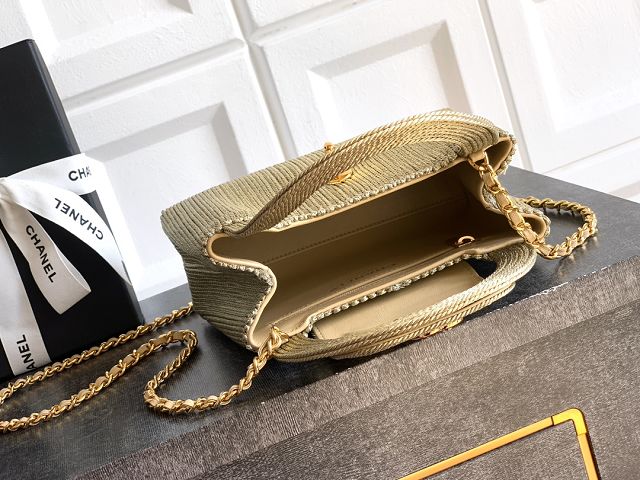 CC original straw mini shopping bag AS4416 green