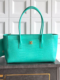 CC original crocodile calfskin small tote bag AS6243 green