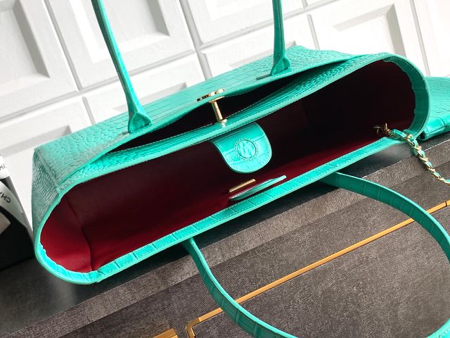 CC original crocodile calfskin small tote bag AS6243 green
