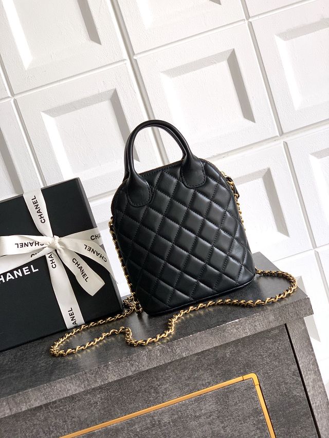 CC original suede&lambskin mini handbag AS4742 black&beige