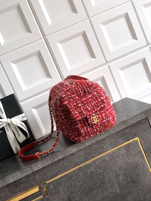 CC original tweed medium bowling bag AS5792 red