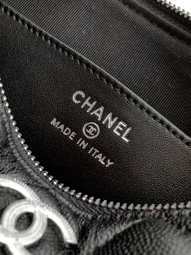 CC original grained calfskin clutch with chain AP4704 black