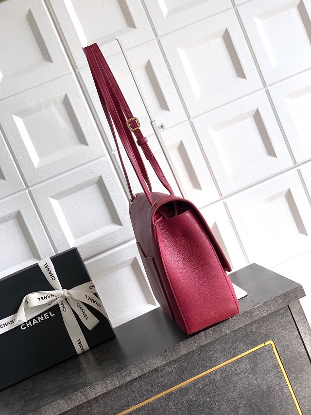 CC original grained calfskin maxi flap bag AS6233 bordeaux