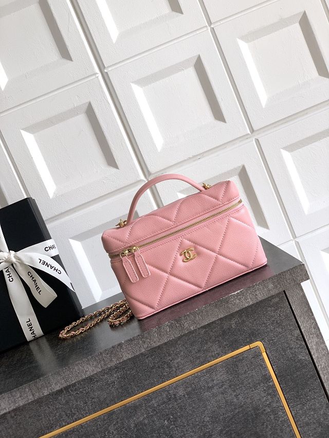 CC original grained calfskin vanity with chain AP4936 pink