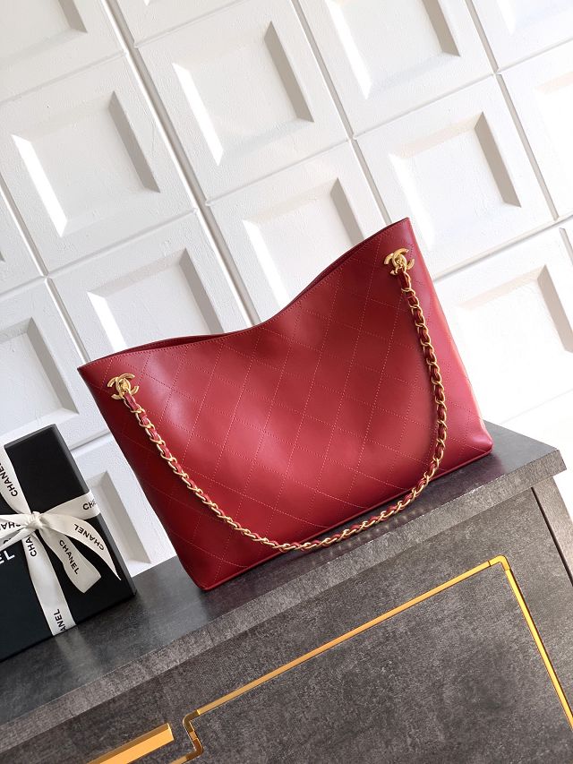 CC original lambskin medium shopping bag AS6240 red