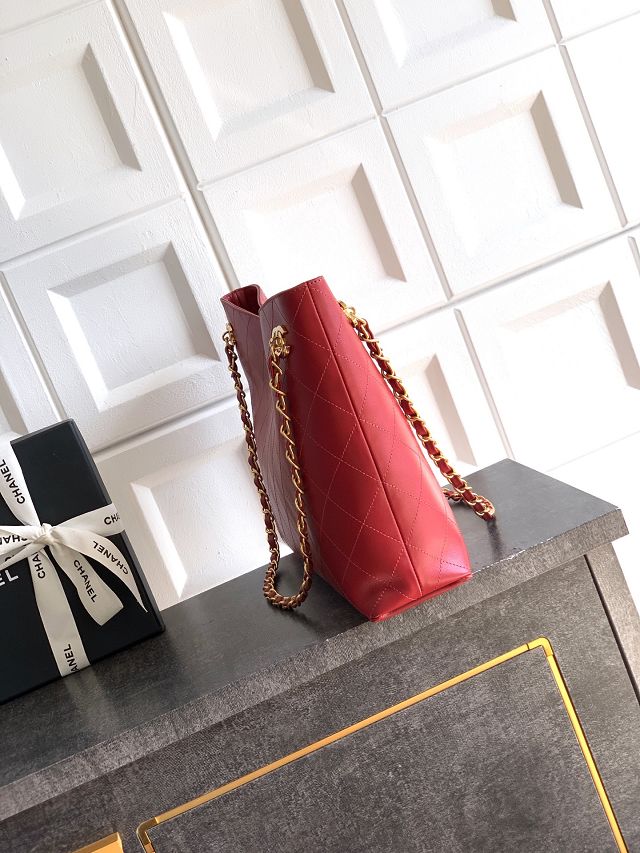 CC original lambskin medium shopping bag AS6240 red