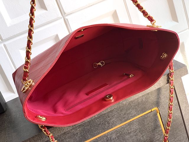 CC original lambskin medium shopping bag AS6240 red