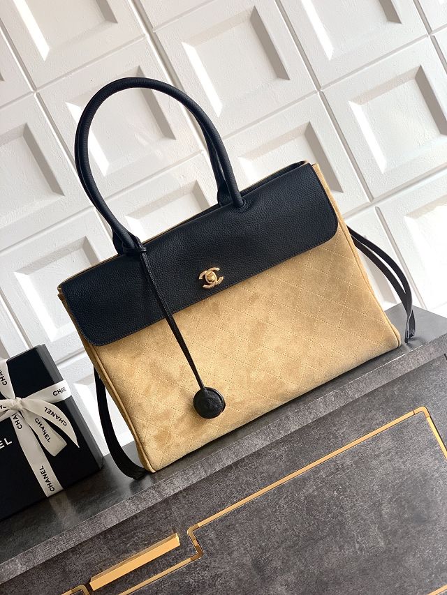 CC original suede calfskin medium tote bag AS6289 black