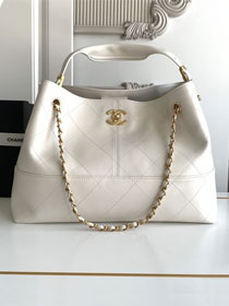 CC original calfskin shopping tote bag AS5634 white