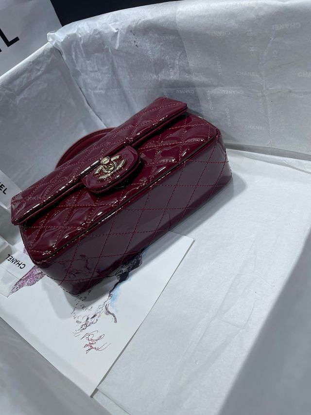 CC original patent calfskin top handle flap bag AS2431 