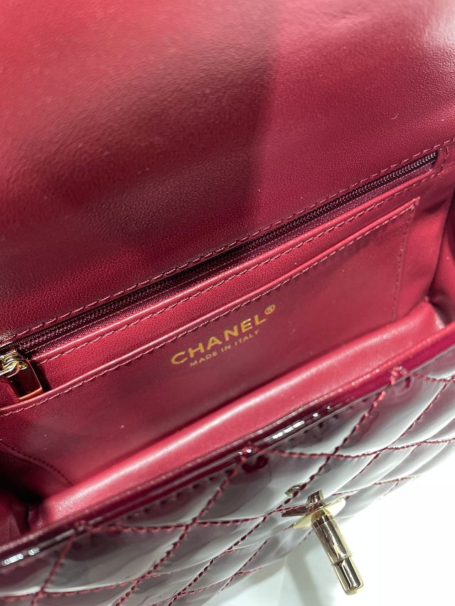 CC original patent calfskin top handle flap bag AS2431 